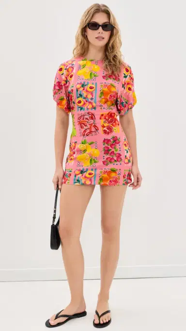 Never Fully Dressed Pink Fruit Stamps Mini Dress | Thumbnail 5 Never Fully Dressed Pink Fruit Stamps Mini Dress | Thumbnail 5