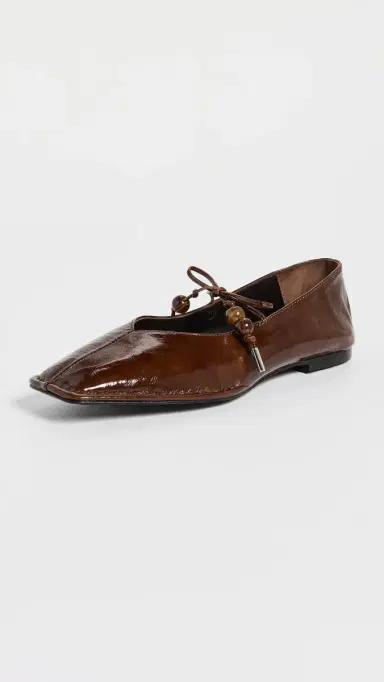 ALOHAS Sway Beads Leather Ballet Flats Beads Rift Brown 37 | Thumbnail 2 ALOHAS Sway Beads Leather Ballet Flats Beads Rift Brown 37 | Thumbnail 2