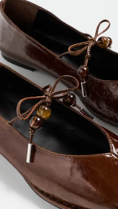 ALOHAS Sway Beads Leather Ballet Flats Beads Rift Brown 37 | Thumbnail 6 ALOHAS Sway Beads Leather Ballet Flats Beads Rift Brown 37 | Thumbnail 6