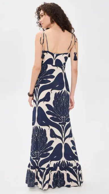 Andres Otalora Una Esencia Maxi Dress Navy Floral Mosaique | Thumbnail 3 Andres Otalora Una Esencia Maxi Dress Navy Floral Mosaique | Thumbnail 3