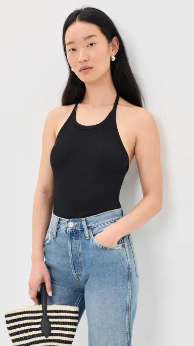 RE/DONE Sylvie Halter Top Black | Thumbnail 2 RE/DONE Sylvie Halter Top Black | Thumbnail 2