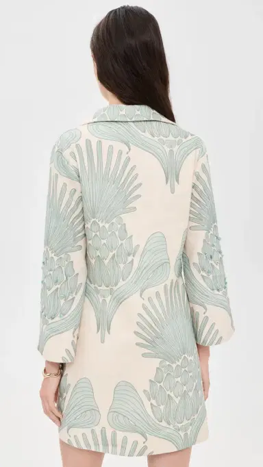 ANDRES OTALORA Aziza Mia Embroidered Mini Linen Tunic Mint Mosaique | Thumbnail 3 ANDRES OTALORA Aziza Mia Embroidered Mini Linen Tunic Mint Mosaique | Thumbnail 3