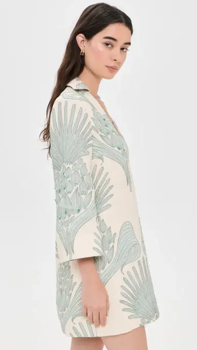 ANDRES OTALORA Aziza Mia Embroidered Mini Linen Tunic Mint Mosaique | Thumbnail 4 ANDRES OTALORA Aziza Mia Embroidered Mini Linen Tunic Mint Mosaique | Thumbnail 4