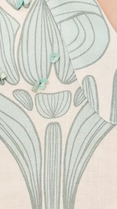 ANDRES OTALORA Aziza Mia Embroidered Mini Linen Tunic Mint Mosaique | Thumbnail 6 ANDRES OTALORA Aziza Mia Embroidered Mini Linen Tunic Mint Mosaique | Thumbnail 6