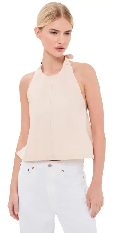 WARDROBE.NYC WARDROBE. NYC Clean Backless Halter Top Dove | Thumbnail 1 WARDROBE.NYC WARDROBE. NYC Clean Backless Halter Top Dove | Thumbnail 1