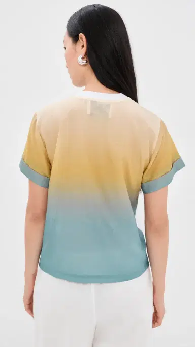 3.1 Phillip Lim Ombré Voile Combo T-Shirt White/torm Multi | Thumbnail 3 3.1 Phillip Lim Ombré Voile Combo T-Shirt White/torm Multi | Thumbnail 3
