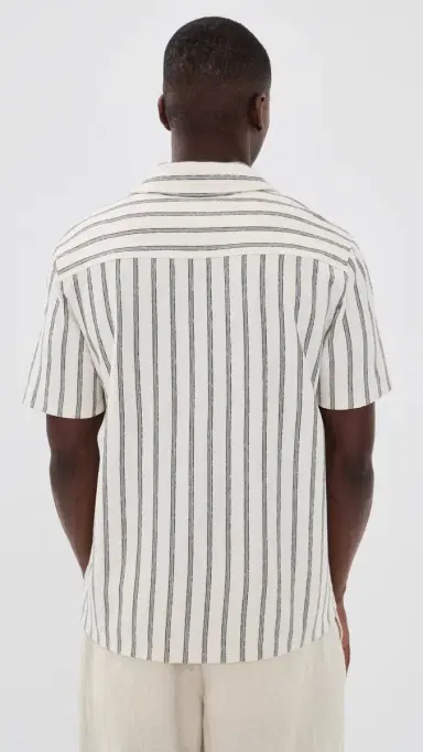 Vince triped Terry Cabana hirt mock White Combo | Thumbnail 3 Vince triped Terry Cabana hirt mock White Combo | Thumbnail 3