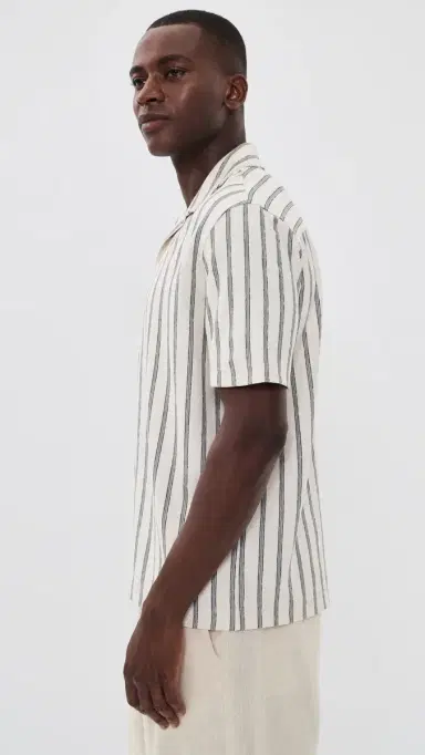 Vince triped Terry Cabana hirt mock White Combo | Thumbnail 4 Vince triped Terry Cabana hirt mock White Combo | Thumbnail 4