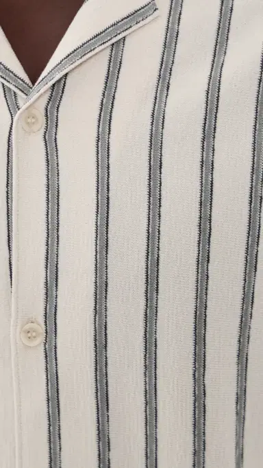 Vince triped Terry Cabana hirt mock White Combo | Thumbnail 6 Vince triped Terry Cabana hirt mock White Combo | Thumbnail 6