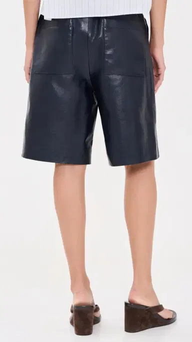 rag & bone Claire Faux Leather horts NAVY | Thumbnail 3 rag & bone Claire Faux Leather horts NAVY | Thumbnail 3