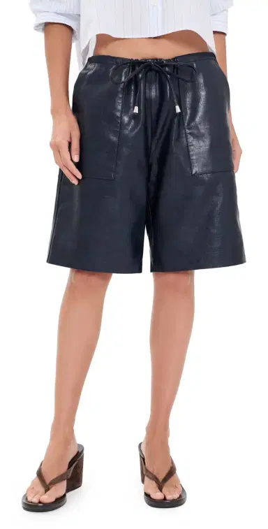rag & bone Claire Faux Leather horts NAVY | Thumbnail 1 rag & bone Claire Faux Leather horts NAVY | Thumbnail 1
