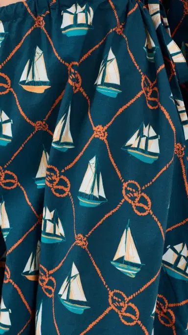Coniglio Palm Beach Exaggerated Wide Leg Esplanade Pants Sailing Knots Starboard Navy One Size | Thumbnail 6 Coniglio Palm Beach Exaggerated Wide Leg Esplanade Pants Sailing Knots Starboard Navy One Size | Thumbnail 6