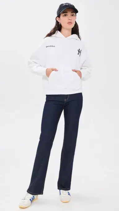 Sporty & Rich Yankees Curve Hoodie White/Dark Navy | Thumbnail 5 Sporty & Rich Yankees Curve Hoodie White/Dark Navy | Thumbnail 5