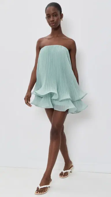 AMUR Dalia Pleated Baby Doll Dress Aqua Sol | Thumbnail 5 AMUR Dalia Pleated Baby Doll Dress Aqua Sol | Thumbnail 5