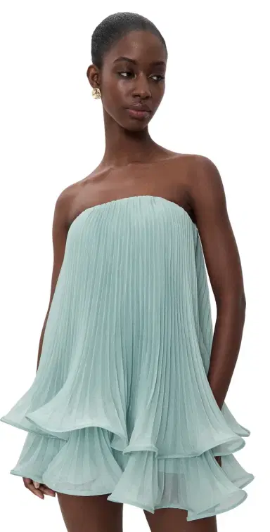 AMUR Dalia Pleated Baby Doll Dress Aqua Sol | Thumbnail 1 AMUR Dalia Pleated Baby Doll Dress Aqua Sol | Thumbnail 1
