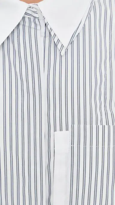 TWP Double Layer Boyfriend Shirt White/Navy Multi | Thumbnail 6 TWP Double Layer Boyfriend Shirt White/Navy Multi | Thumbnail 6
