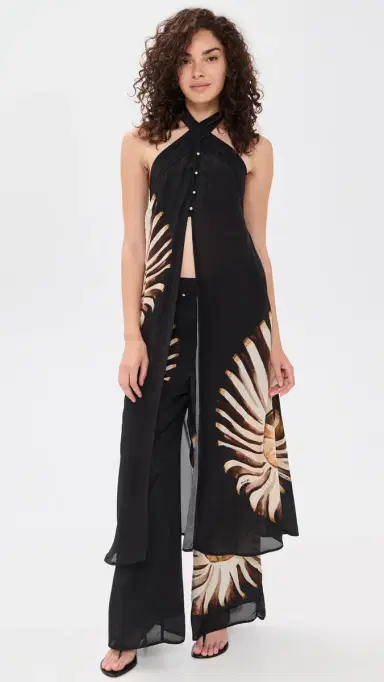 FARM Rio Ammonite Tunic Ammonite Placed Black | Thumbnail 2 FARM Rio Ammonite Tunic Ammonite Placed Black | Thumbnail 2