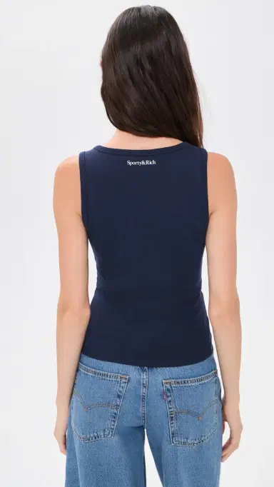 Sporty & Rich Yankees Krystal Cropped Tank Dark Navy | Thumbnail 3 Sporty & Rich Yankees Krystal Cropped Tank Dark Navy | Thumbnail 3