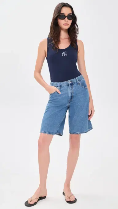 Sporty & Rich Yankees Krystal Cropped Tank Dark Navy | Thumbnail 5 Sporty & Rich Yankees Krystal Cropped Tank Dark Navy | Thumbnail 5