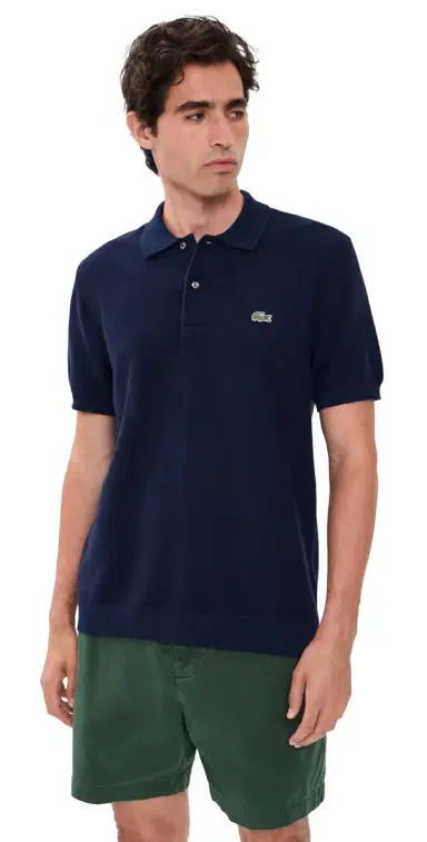 Lacoste Textured Cotton Sweater Polo | Thumbnail 1 Lacoste Textured Cotton Sweater Polo | Thumbnail 1