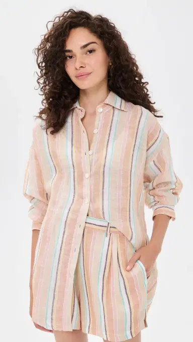 vitamin A Playa Linen Boyfriend Shirt and Dunes tripe | Thumbnail 2 vitamin A Playa Linen Boyfriend Shirt and Dunes tripe | Thumbnail 2