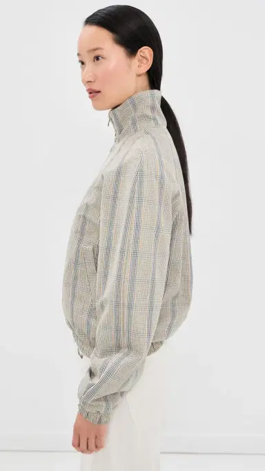 Acne Studios Plaid Bomber Funnel Neck Jacket Brown/Blue 40 | Thumbnail 4 Acne Studios Plaid Bomber Funnel Neck Jacket Brown/Blue 40 | Thumbnail 4