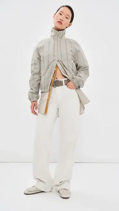 Acne Studios Plaid Bomber Funnel Neck Jacket Brown/Blue 40 | Thumbnail 5 Acne Studios Plaid Bomber Funnel Neck Jacket Brown/Blue 40 | Thumbnail 5