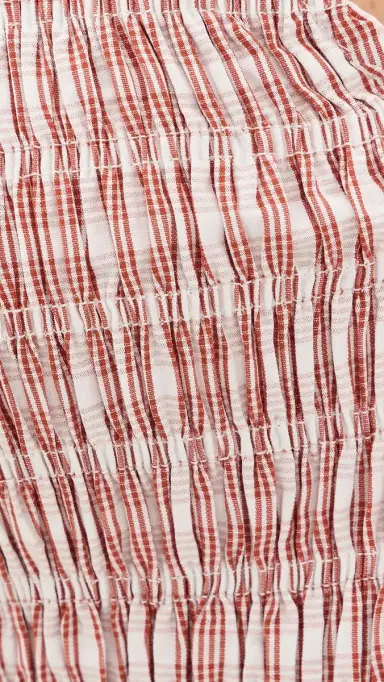 Faithfull Palomar Mini Dress Paloma Check/Cinnamon White | Thumbnail 6 Faithfull Palomar Mini Dress Paloma Check/Cinnamon White | Thumbnail 6