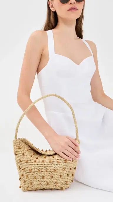 Madewell Raffia Handwoven Beaded Shoulder Bag Natural Beaded Multi One Size | Thumbnail 3 Madewell Raffia Handwoven Beaded Shoulder Bag Natural Beaded Multi One Size | Thumbnail 3