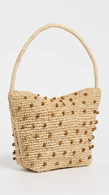 Madewell Raffia Handwoven Beaded Shoulder Bag Natural Beaded Multi One Size | Thumbnail 4 Madewell Raffia Handwoven Beaded Shoulder Bag Natural Beaded Multi One Size | Thumbnail 4