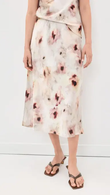 Vince Watercolor Floral lip Skirt soft peony | Thumbnail 2 Vince Watercolor Floral lip Skirt soft peony | Thumbnail 2