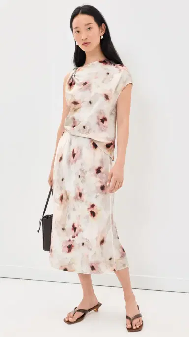 Vince Watercolor Floral lip Skirt soft peony | Thumbnail 5 Vince Watercolor Floral lip Skirt soft peony | Thumbnail 5