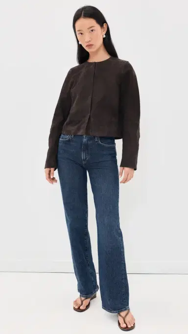 Vince Collarless Cropped Suede Jacket Iron | Thumbnail 5 Vince Collarless Cropped Suede Jacket Iron | Thumbnail 5