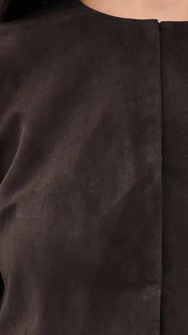 Vince Collarless Cropped Suede Jacket Iron | Thumbnail 6 Vince Collarless Cropped Suede Jacket Iron | Thumbnail 6