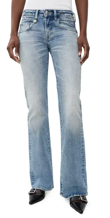 R13 Boy Flare Jeans Wilted Stretch Blue | Thumbnail 1 R13 Boy Flare Jeans Wilted Stretch Blue | Thumbnail 1