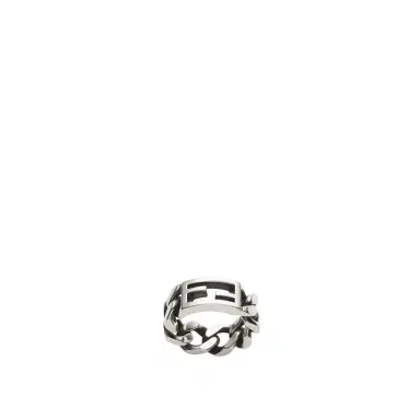 Fendi Tube band ring, with curb-chain links and the iconic | Thumbnail 1 Fendi Tube band ring, with curb-chain links and the iconic | Thumbnail 1