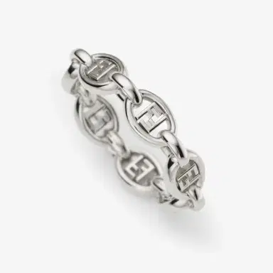 Fendi Ring with a rigid chain formed of oval elements decorated | Thumbnail 2 Fendi Ring with a rigid chain formed of oval elements decorated | Thumbnail 2