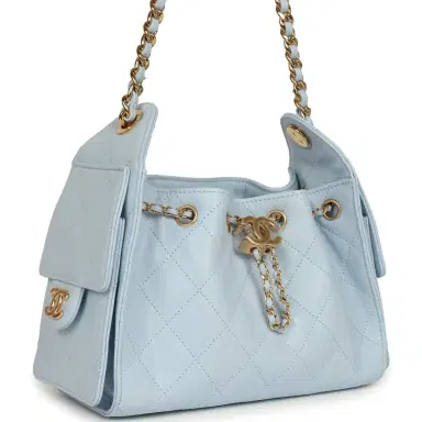 Chanel Chanel Mini 25 Hobo Bag Light Blue Caviar Gold Hardware | Thumbnail 2 Chanel Chanel Mini 25 Hobo Bag Light Blue Caviar Gold Hardware | Thumbnail 2