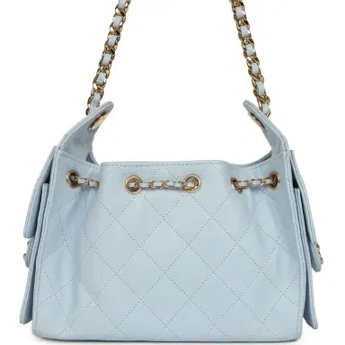 Chanel Chanel Mini 25 Hobo Bag Light Blue Caviar Gold Hardware | Thumbnail 4 Chanel Chanel Mini 25 Hobo Bag Light Blue Caviar Gold Hardware | Thumbnail 4