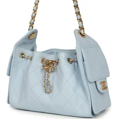 Chanel Chanel Mini 25 Hobo Bag Light Blue Caviar Gold Hardware | Thumbnail 5 Chanel Chanel Mini 25 Hobo Bag Light Blue Caviar Gold Hardware | Thumbnail 5
