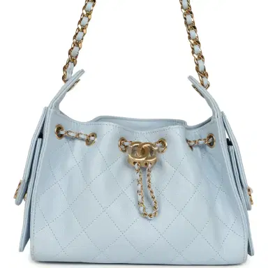 Chanel Chanel Mini 25 Hobo Bag Light Blue Caviar Gold Hardware | Thumbnail 1 Chanel Chanel Mini 25 Hobo Bag Light Blue Caviar Gold Hardware | Thumbnail 1