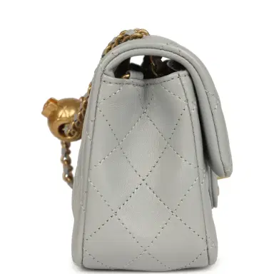 Chanel Chanel Mini Pearl Crush Rectangular Flap Bag Grey Lambskin Brushed Gold Hardware | Thumbnail 3 Chanel Chanel Mini Pearl Crush Rectangular Flap Bag Grey Lambskin Brushed Gold Hardware | Thumbnail 3