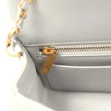 Chanel Chanel Mini Pearl Crush Rectangular Flap Bag Grey Lambskin Brushed Gold Hardware | Thumbnail 10 Chanel Chanel Mini Pearl Crush Rectangular Flap Bag Grey Lambskin Brushed Gold Hardware | Thumbnail 10