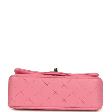 Chanel Chanel Mini Rectangular Flap Bag with Top Handle Pink Lambskin Light Gold Hardware | Thumbnail 6 Chanel Chanel Mini Rectangular Flap Bag with Top Handle Pink Lambskin Light Gold Hardware | Thumbnail 6