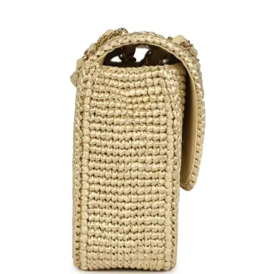 Chanel Chanel Small Coco Beach Small Flap Bag Light Gold Braided Raffia Gold Hardware | Thumbnail 3 Chanel Chanel Small Coco Beach Small Flap Bag Light Gold Braided Raffia Gold Hardware | Thumbnail 3