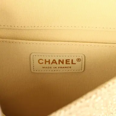Chanel Chanel Small Coco Beach Small Flap Bag Light Gold Braided Raffia Gold Hardware | Thumbnail 9 Chanel Chanel Small Coco Beach Small Flap Bag Light Gold Braided Raffia Gold Hardware | Thumbnail 9