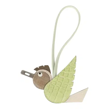HERMÈS Hermes Birdy Charm Jaune Bourgeon, Nata, Ficelle, Nata, Etoupe, Vert Fizz Matte Alligator, Chevre, Shiny Lizard Varanus, Chevre, Epsom, Milo Lambskin Palladium Hardware | Thumbnail 1 HERMÈS Hermes Birdy Charm Jaune Bourgeon, Nata, Ficelle, Nata, Etoupe, Vert Fizz Matte Alligator, Chevre, Shiny Lizard Varanus, Chevre, Epsom, Milo Lambskin Palladium Hardware | Thumbnail 1