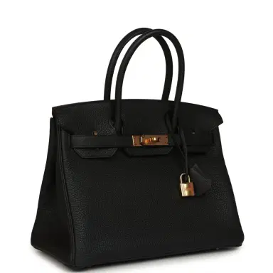 HERMÈS Hermes Birkin 30 Black Togo Rose Gold Hardware | Thumbnail 2 HERMÈS Hermes Birkin 30 Black Togo Rose Gold Hardware | Thumbnail 2