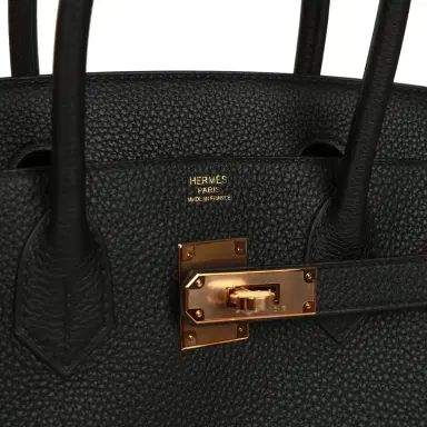 HERMÈS Hermes Birkin 30 Black Togo Rose Gold Hardware | Thumbnail 7 HERMÈS Hermes Birkin 30 Black Togo Rose Gold Hardware | Thumbnail 7