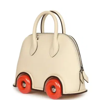 HERMÈS Hermes Bolide On Wheels 1923 Nata, Orange Epsom Palladium Hardware | Thumbnail 5 HERMÈS Hermes Bolide On Wheels 1923 Nata, Orange Epsom Palladium Hardware | Thumbnail 5